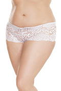 Lowrise Booty Short - White - One Size Plus