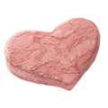 Heart Wedge Faux Fur, Rose
