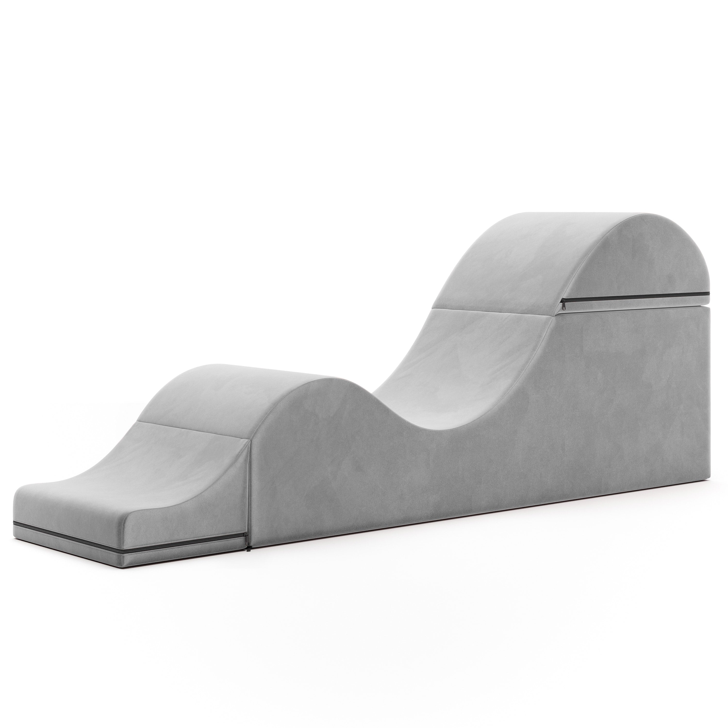 Aria Flip Chaise 18 Inch Wide - Convertible Sex Chair and Bed Bench, Grey
